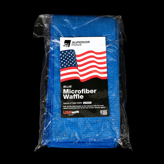 Blue Microfiber Waffle Towel